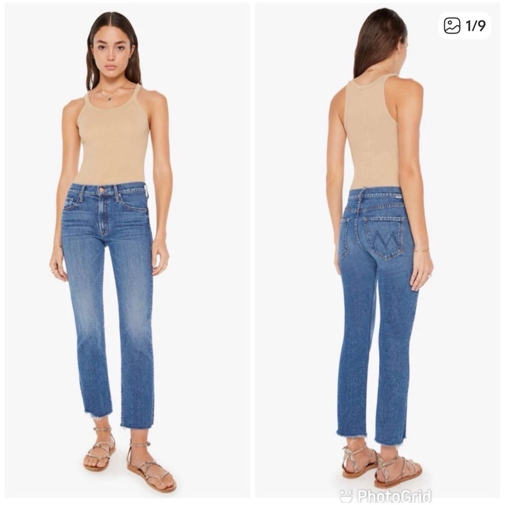 MOTHER Denim Mid Rise Rider Ankle Fray - Picture 2 of 8